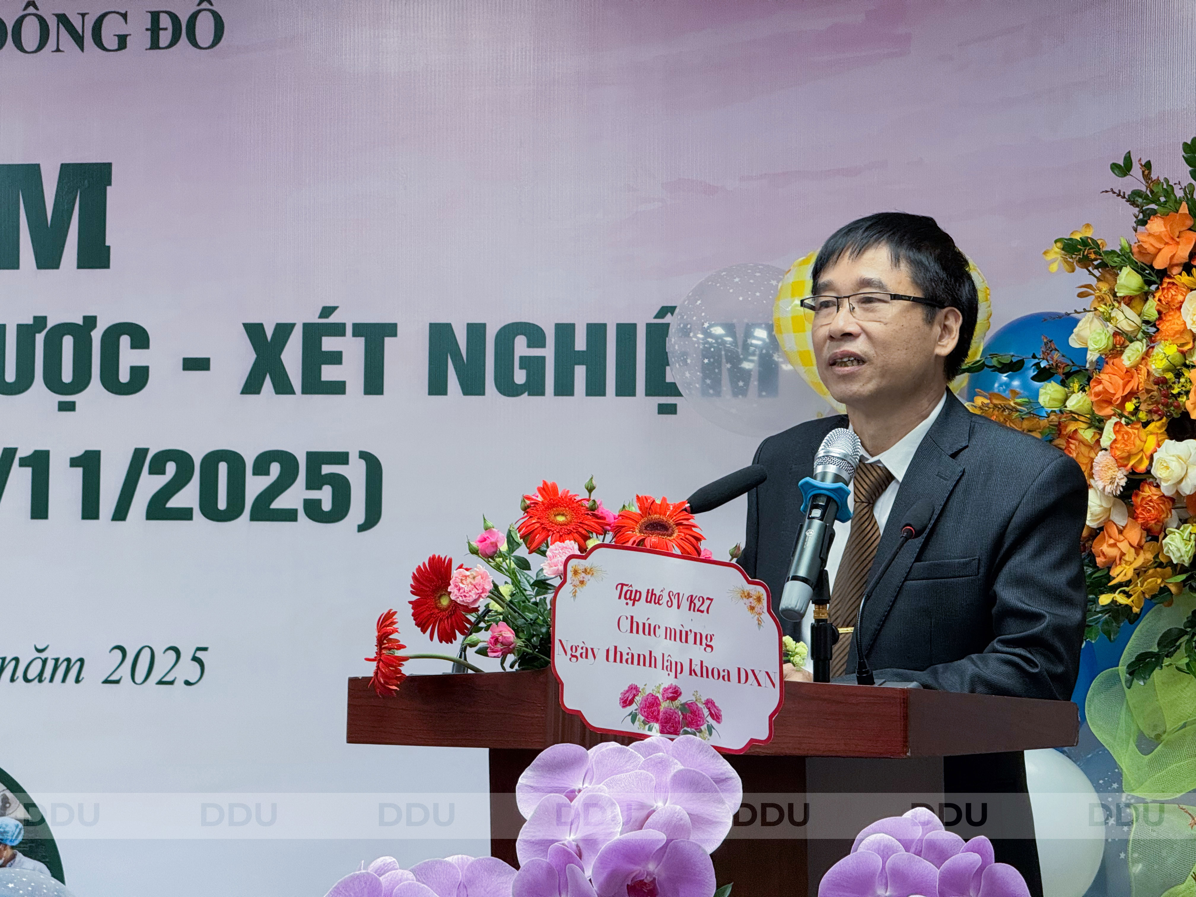 Thầy Nguyễn Văn Trường, giảng viên Khoa Dược - Xét nghiệm phát biểu