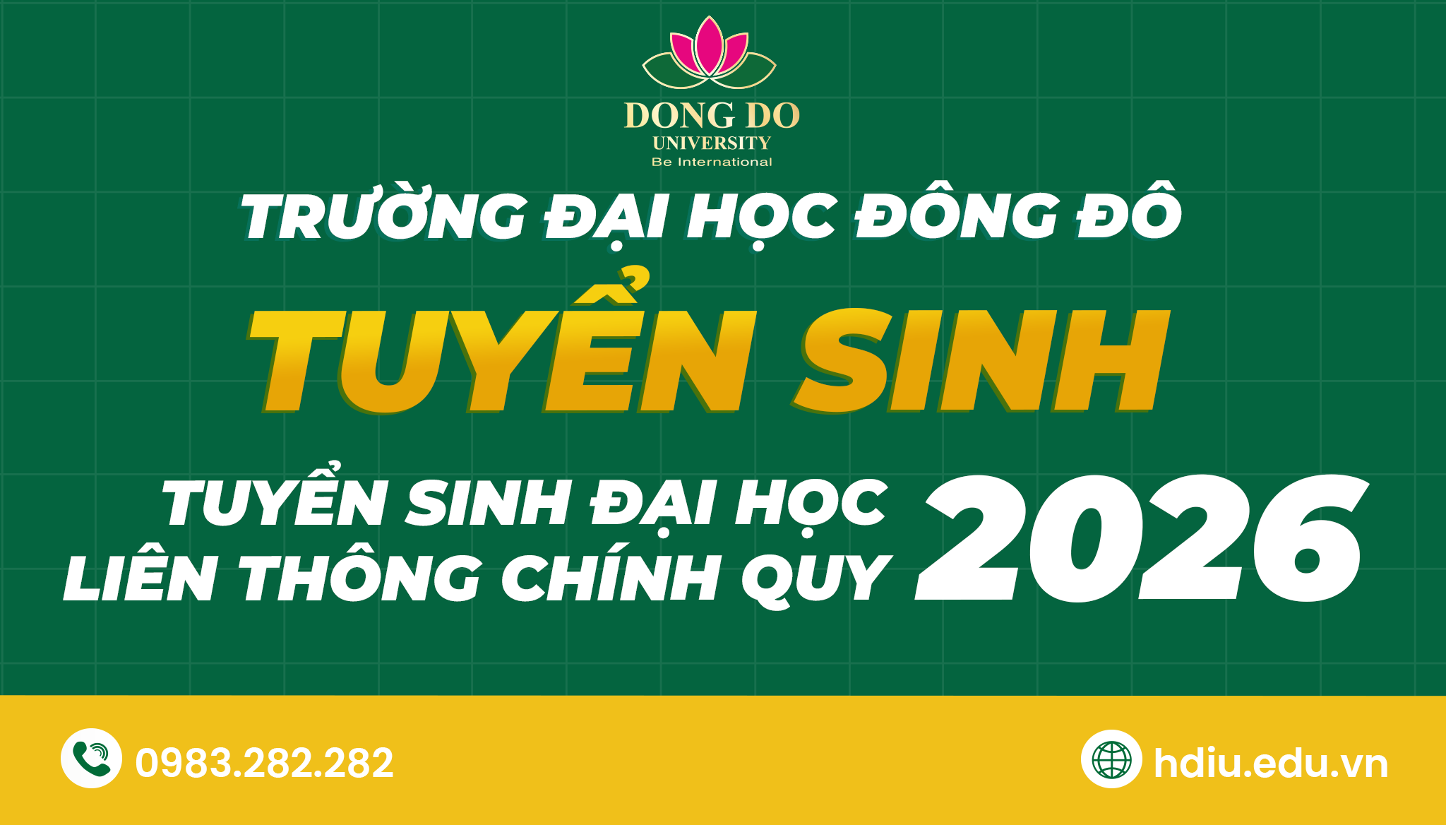 Thông báo tuyển sinh đại học hệ liên thông chính quy năm 2026